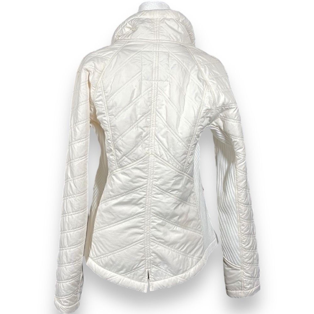 prAna Diva Softshell Jacket Womens Small S White Button Zip‎ Front Sherpa Lined - Picture 3 of 14